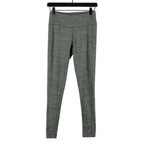 Mondetta Olive Green Space Dye Diamond Perforated Side Panel Athletic Leggings S